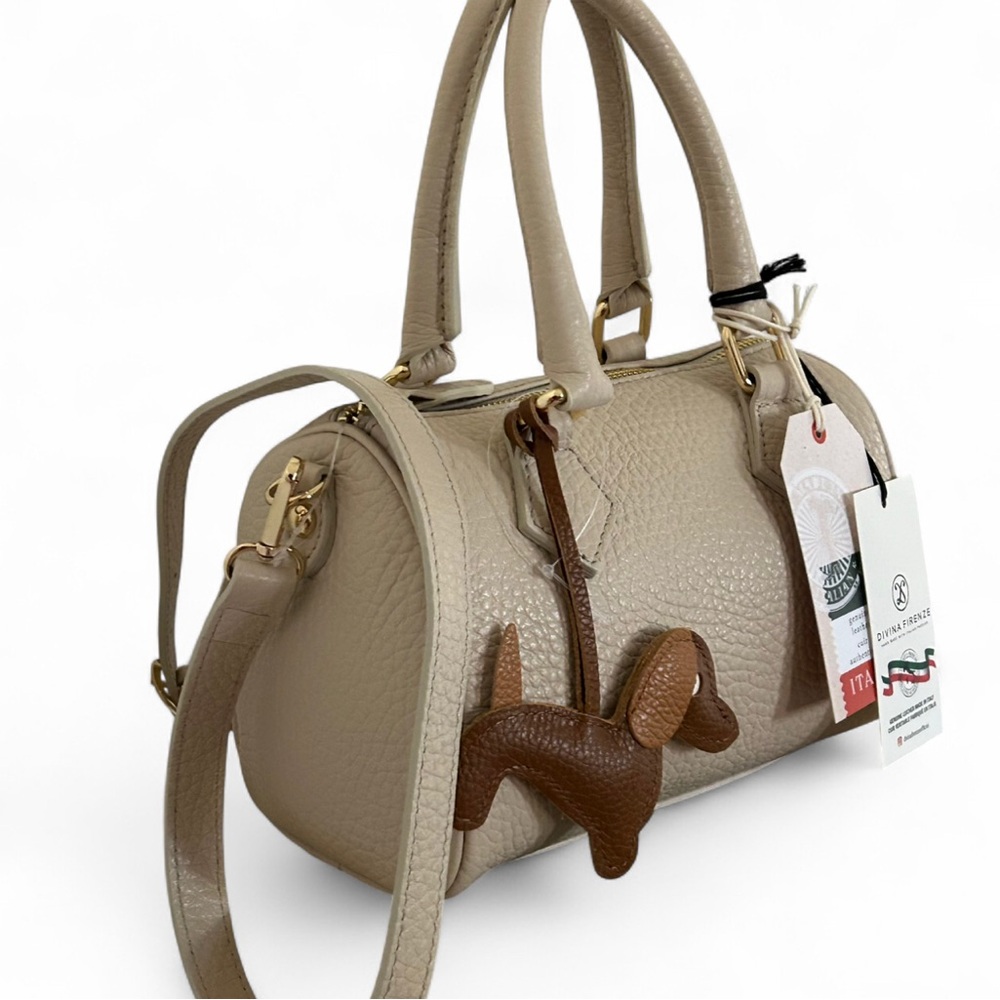 DIVINA FIRENZE Made in Italy leather Booling Crossbody - Picture 7 of 12